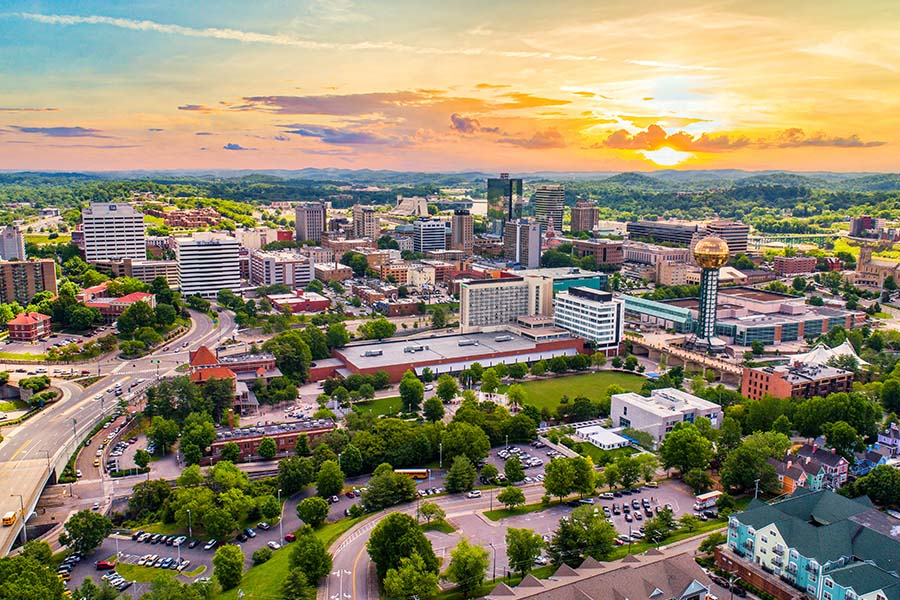 Tennessee Insurance - Top View of City in Tennessee During a Beautiful Sunset